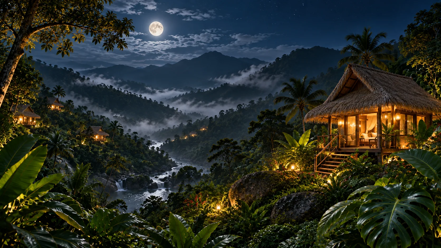 The jungle under moonlight