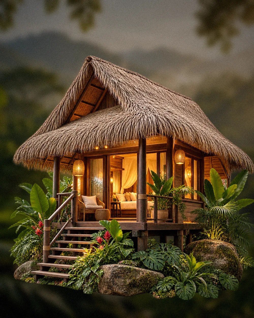 The cottage among ferns