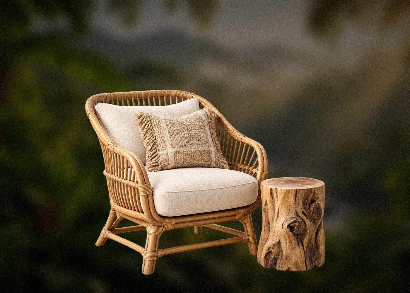 Rattan lounge chair